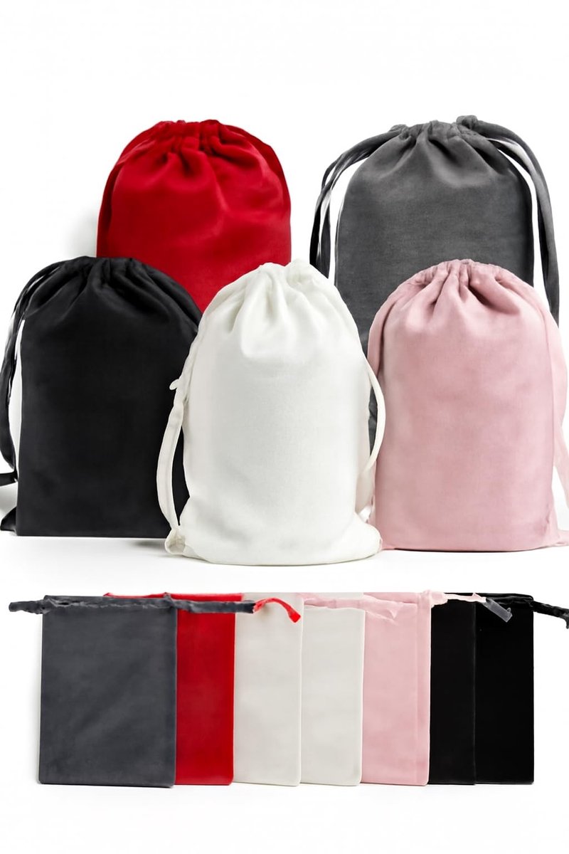 Solidchoice - Set van 10 Velours Zakjes voor Sieraden en Cadeaus, 13 x 18 cm