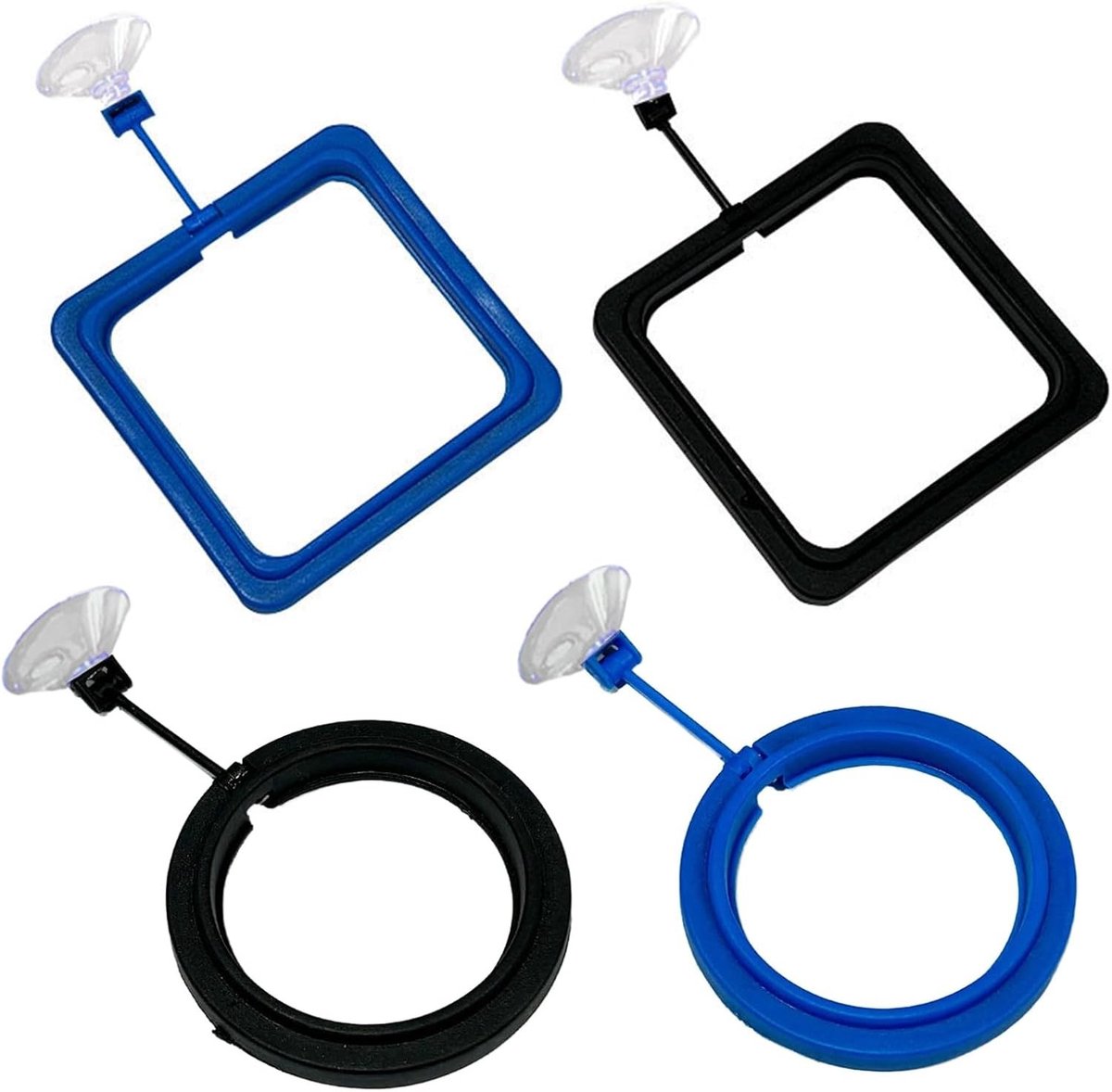 SnelShoppen - Visvoer Dispenser Set van 4 - Aquarium Accessoires voor Vissen, Goudvissen en Schildpadden - Duurzaam en Milieuvriendelijk Rubber - Eenv