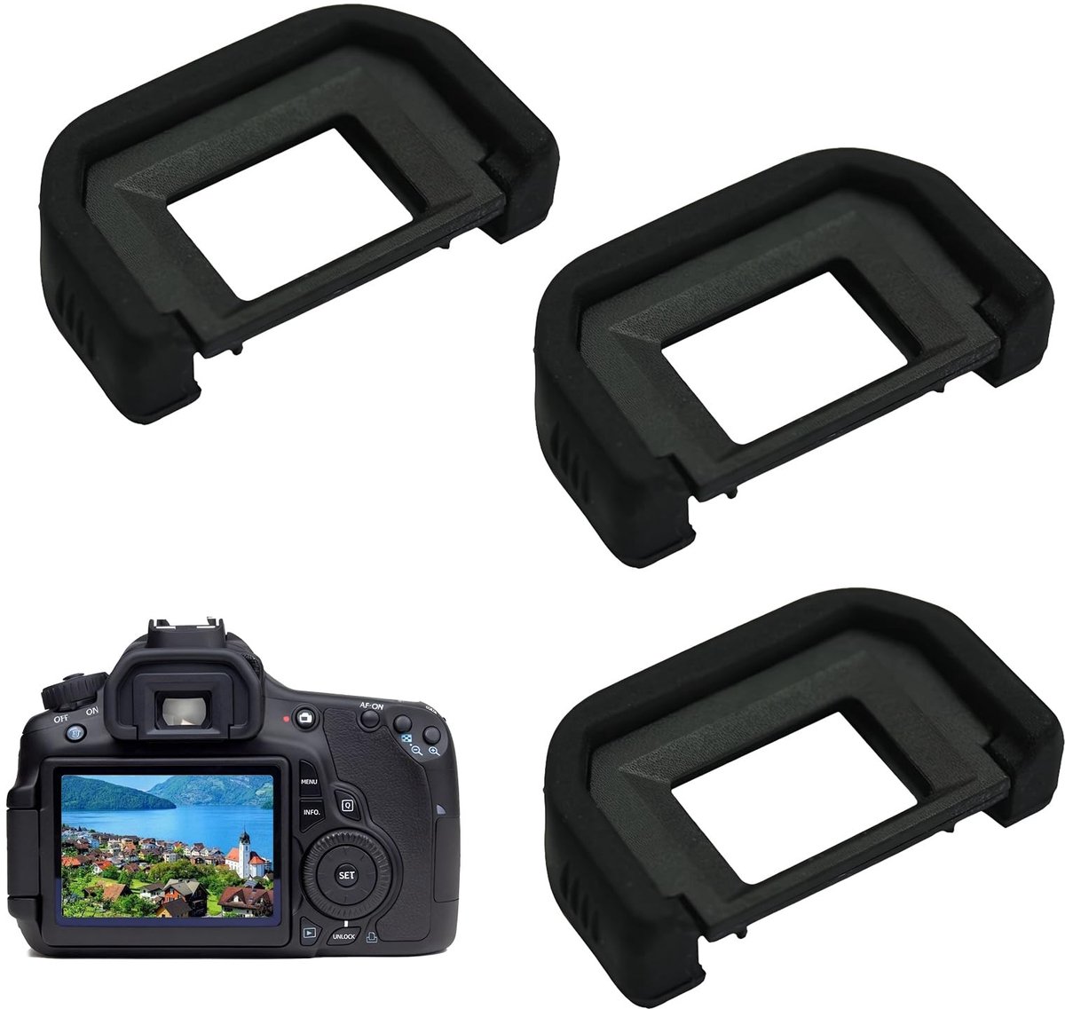 Solidchoice - Set van 3 Camera Oculairs voor Canon Camera's
