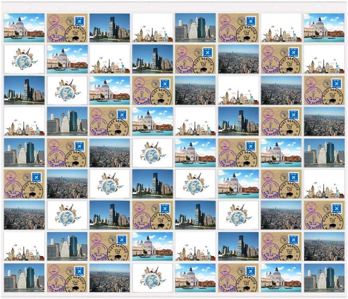 Fotogordijn 72 vakken - transparant - voor foto's en ansichtkaarten - stijlvolle wanddecoratie - ShopVlot