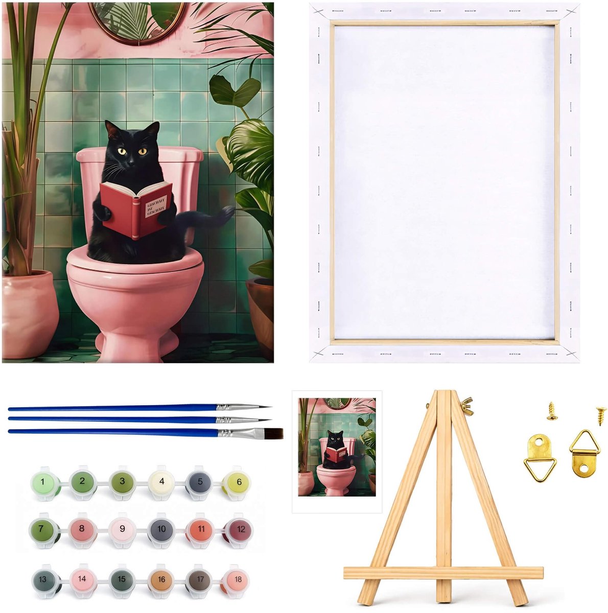 Solidchoice - Schilderen op Nummer Kat Set met Kader