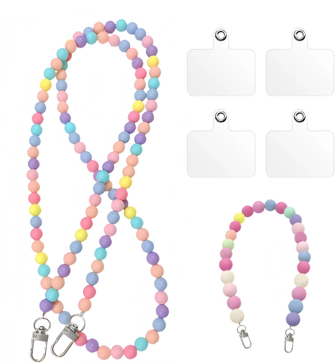 Solidchoice - 2-delige Parelsleutelketting voor Mobiele Telefoons