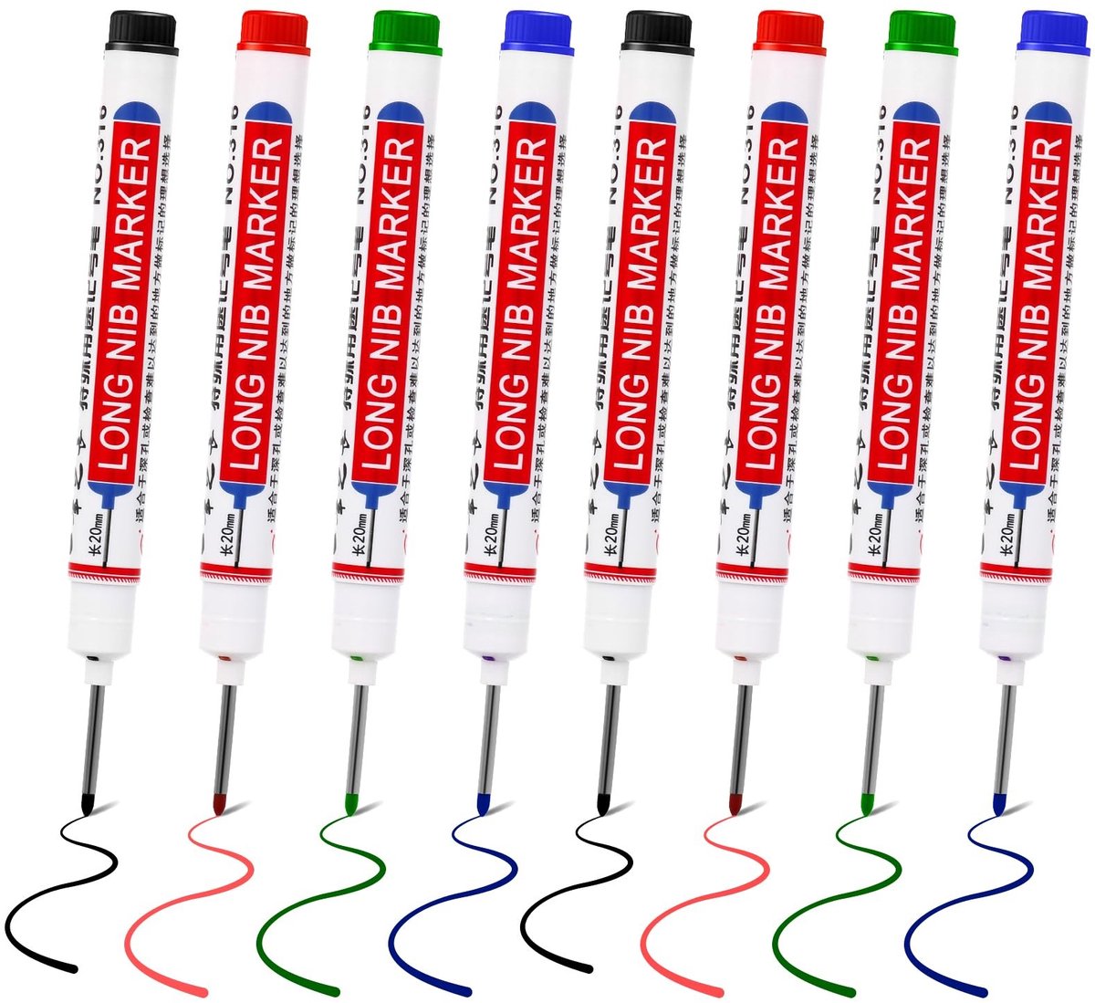 Solidchoice - 8 Stuks Diepe Gatmarkers met Lange Punt voor Precisieboorgaten