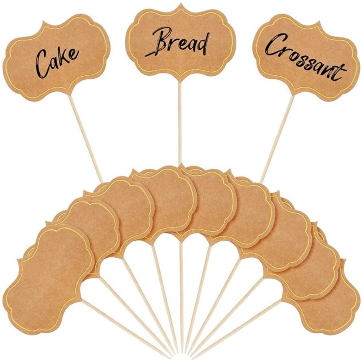Solidchoice - Set van 50 Decoratieve Tandenstokers met Etiketten voor Feestjes
