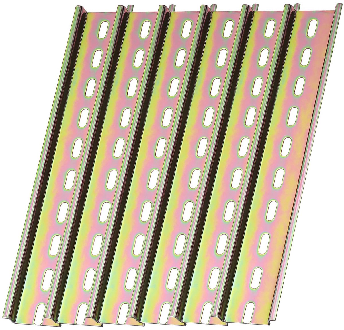 Solidchoice - Set van 6 DIN-Hutrail Draagrails 200 x 35 mm Metaal