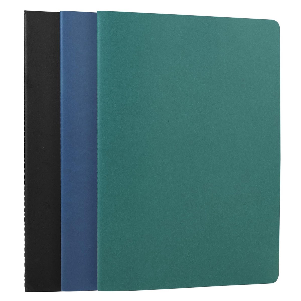 Solidchoice - A4 Notitieboek Set van 3, 100 g/m², Dotted Zwart/Groen/Blauw