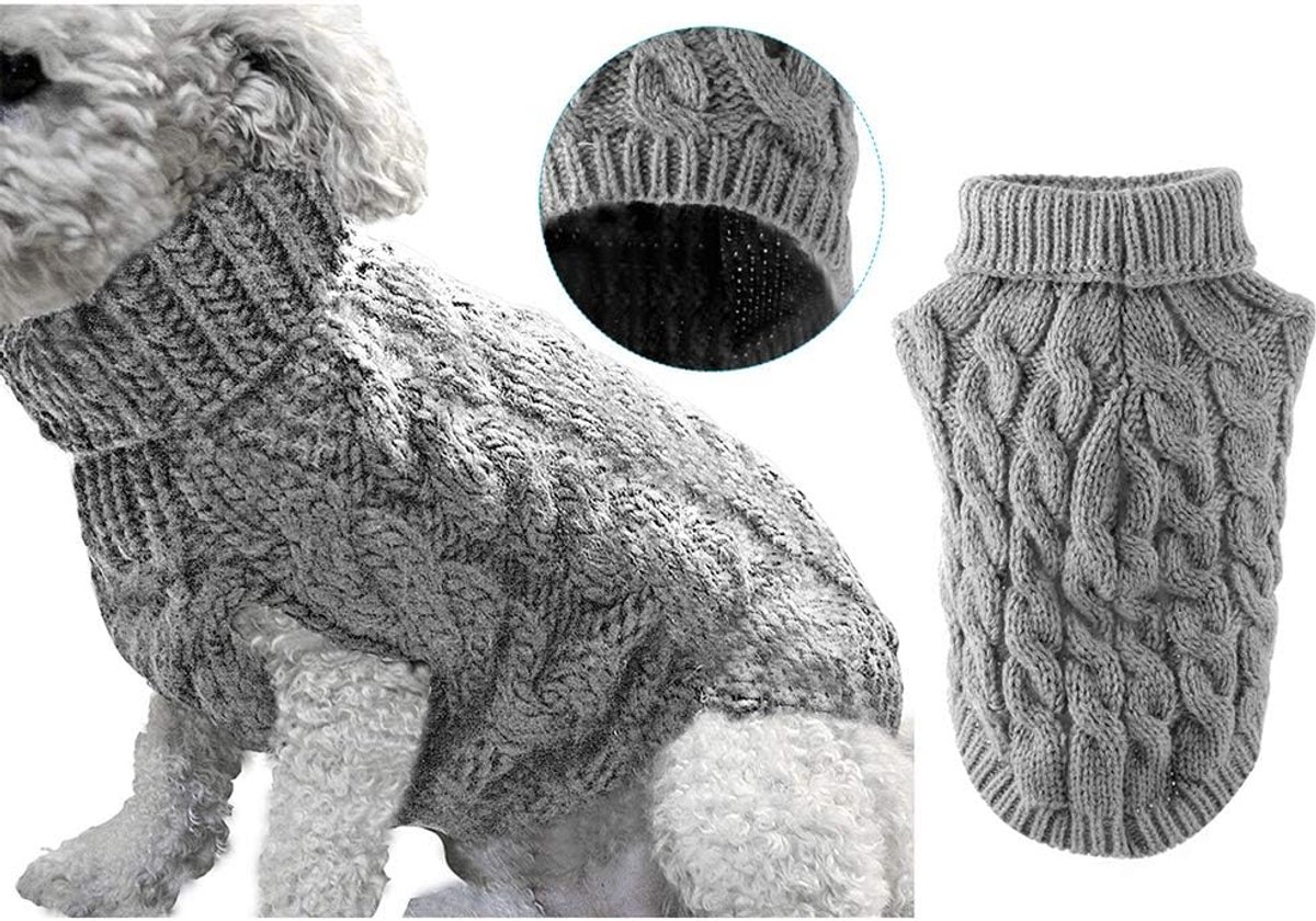 Hondensweater Turtleneck L - Gebreid wol - Warme winterpullover - Perfect voor koude dagen - ShopVlot