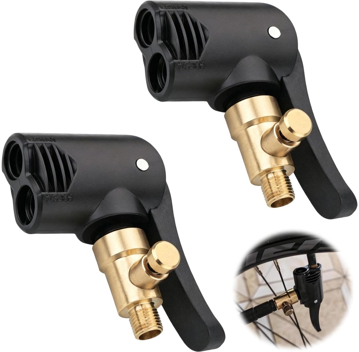 Solidchoice - Set van 2 Franse Ventieladapters met Ontluchtingsfunctie