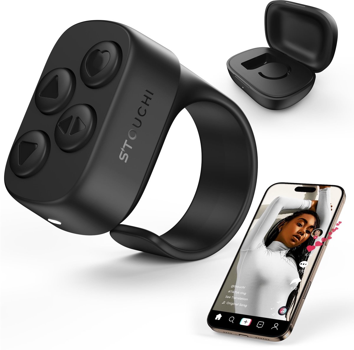 Solidchoice - Draadloze Bluetooth Scrolring voor TikTok met 100 Uur Batterij