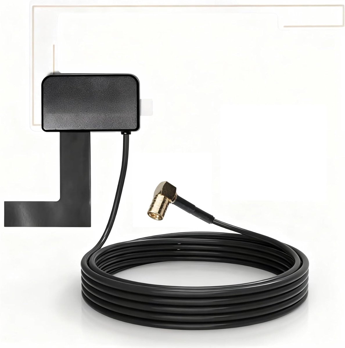 DAB antenne auto met versterker - rechthoekig - 3 meter kabel - voor optimale ontvangst in de auto - ShopVlot