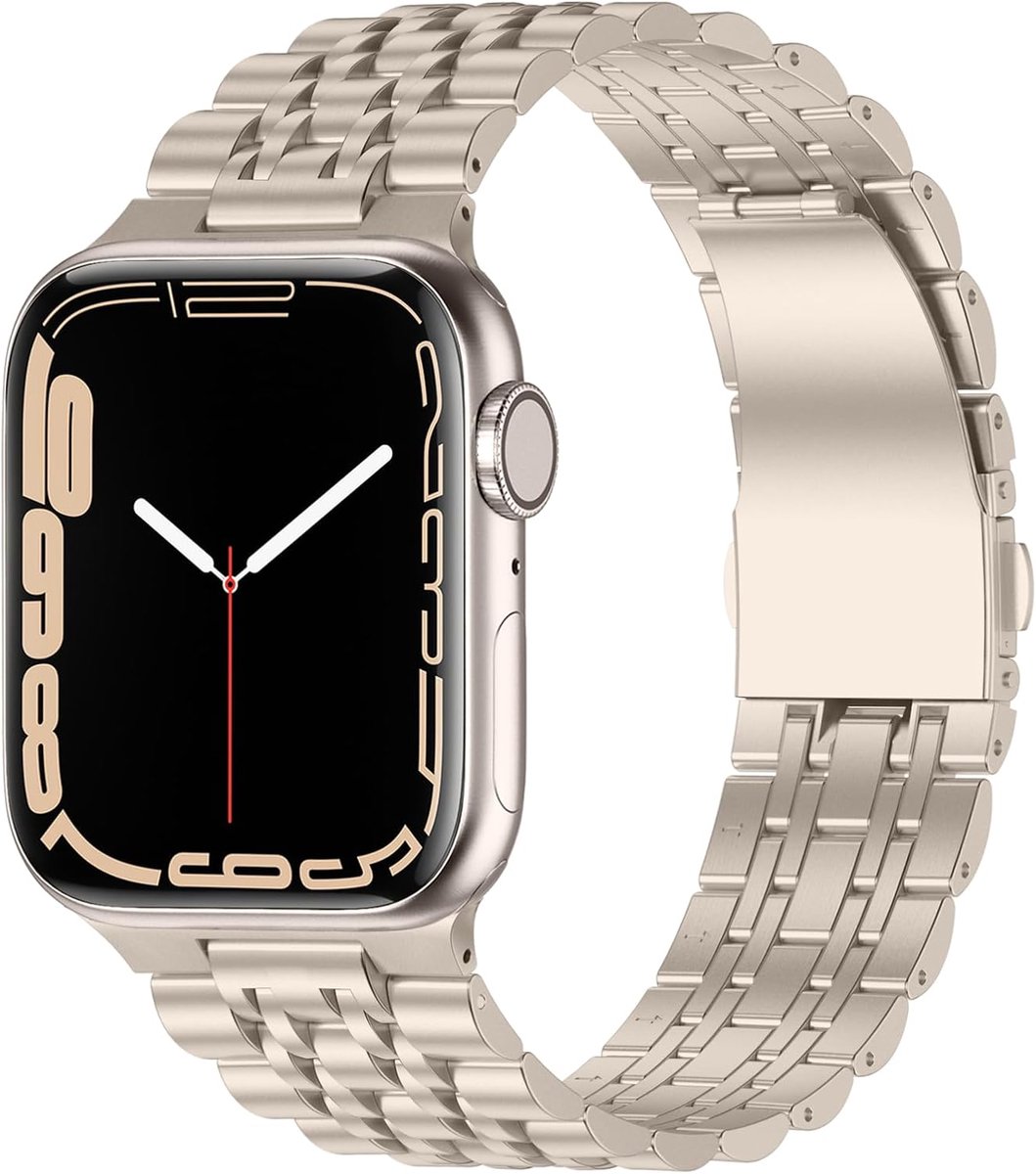Anlinser Metal strap compatible with Apple Watch strap 49 mm, 45 mm, 44 mm, 42 mm, 41 mm, 40 mm, 38 mm, adjustable - ShopVlot
