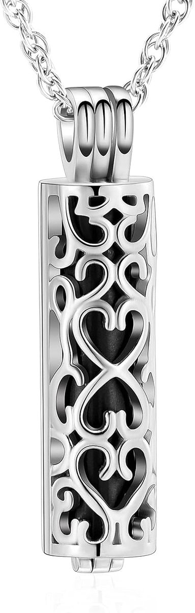 Cylinder Urn Necklace for Ash for Women Men Cremation Jewelry Keepsake Memorial Human Pet Ashes Pendant - ShopVlot