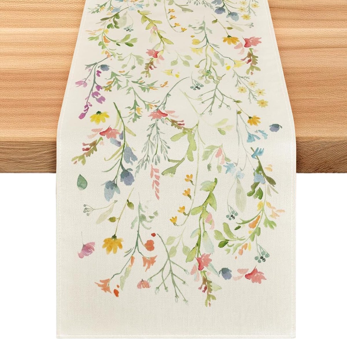 Tafelloper- Vintage tafelloper- tafellopers linnen-tafelloper buiten-Tafelkleed-rechthoekig- tafelkleed buiten- tafeldecoratie-Lente Tafelkleed-Bloemen zomer tafelloper-Rustieke tafeldecoratie -voor diner, feest en picknick