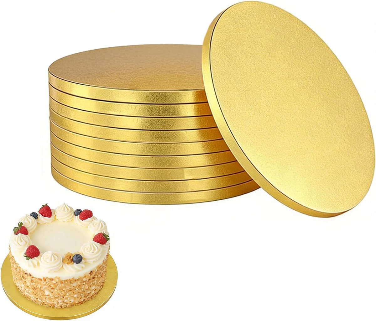 10 pieces 30 cm cake plate gold, cake tray cardboard round, 12 mm cake pad round, round cake plates cardboard, cake - ShopVlot