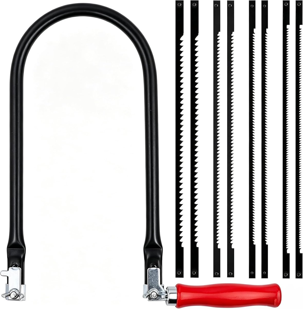 Metalen figuurzagenset, complete figuurzaagset met figuurzaagbogen, 8 zaagbladen (4#6#8#10#), voor nauwkeurig zagen en - ShopVlot