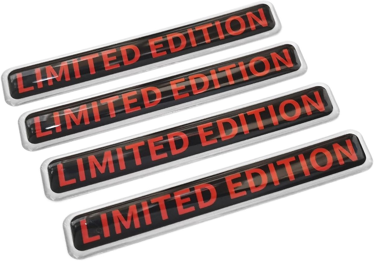 PTDecals 4Pcs 90 x 15mm Soft Flexible Epoxy Limited Edition Emblem Stickers for Vehicle Car Car Motorcycle Helmet Home - ShopVlot