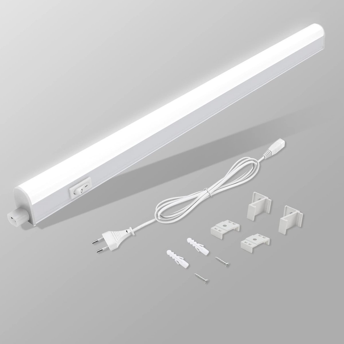 BOYIR Ledstrip, 14 W, keuken, 1400 lm, kastlamp met aan/uit-schakelaar, led-geleider 88,6 cm, 4000 K, aansluitbare - ShopVlot