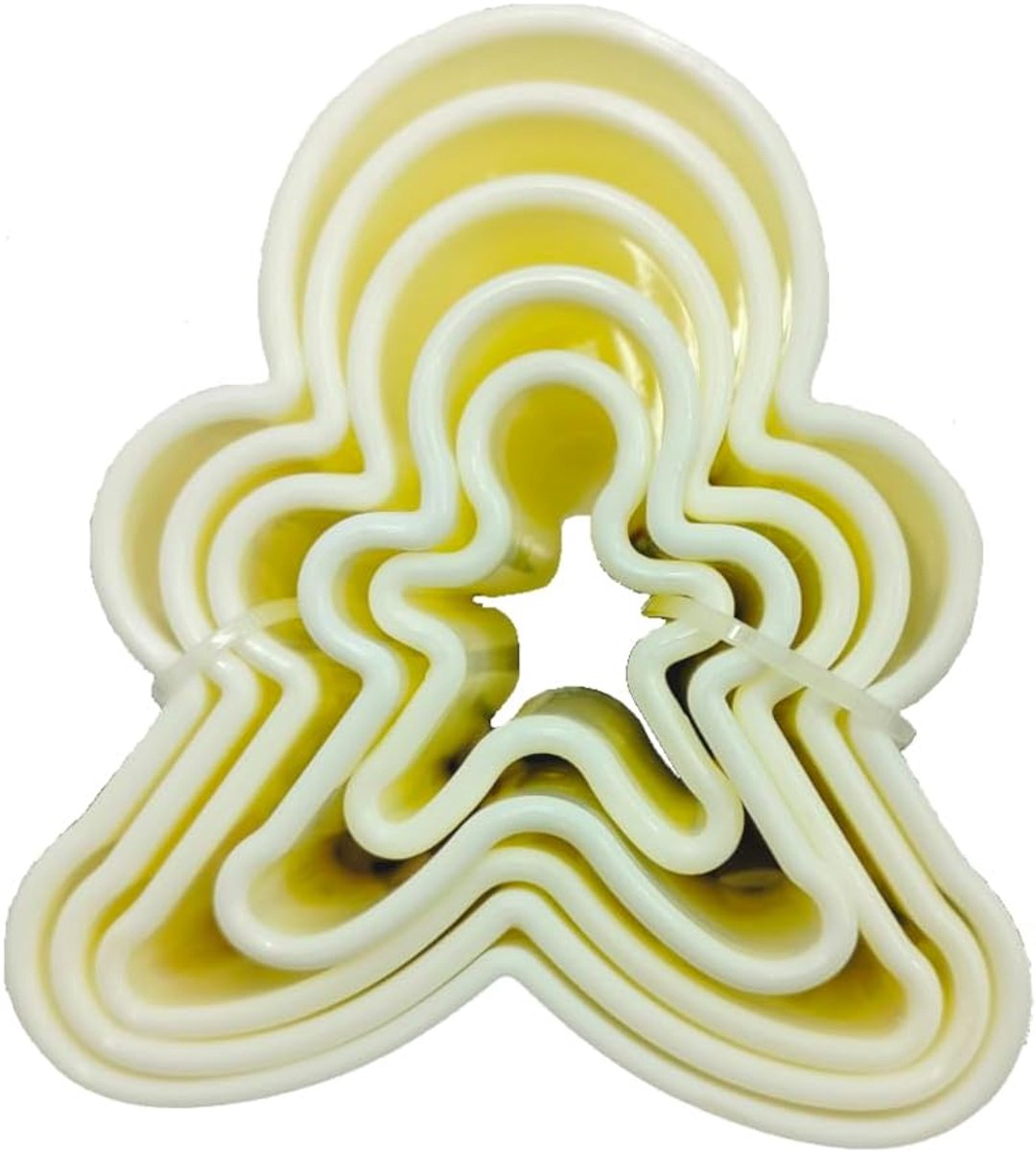 Cookie Cutter Gingerbread Man Made of Food Safe Plastic, Cream Colored, 5 Pieces - ShopVlot