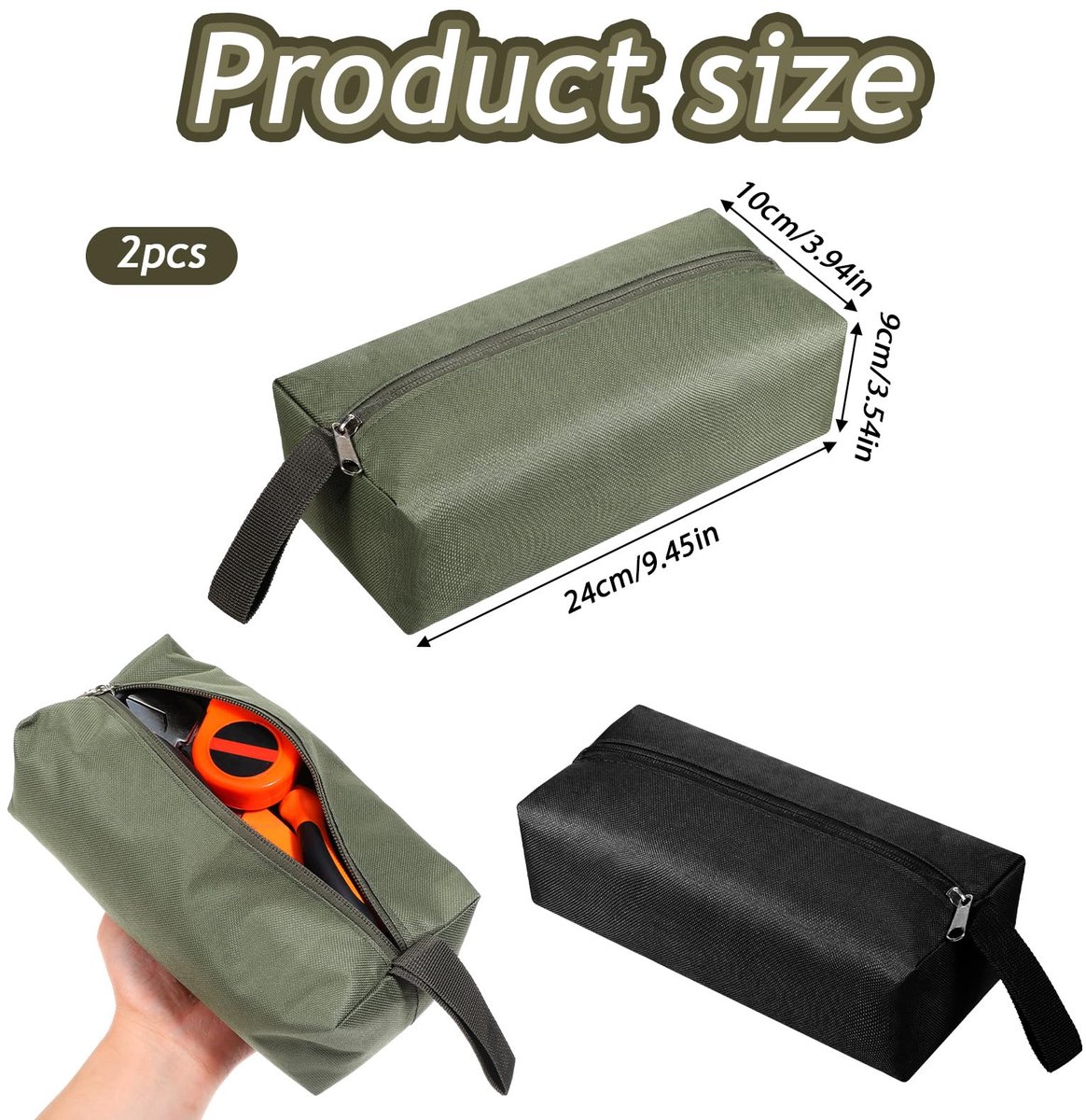Mini Gereedschapstas Set 2 Delig - Waterdichte Opbergtas met Rits - Draagbare Multifunctionele Tas voor Gereedschap en Accessoires