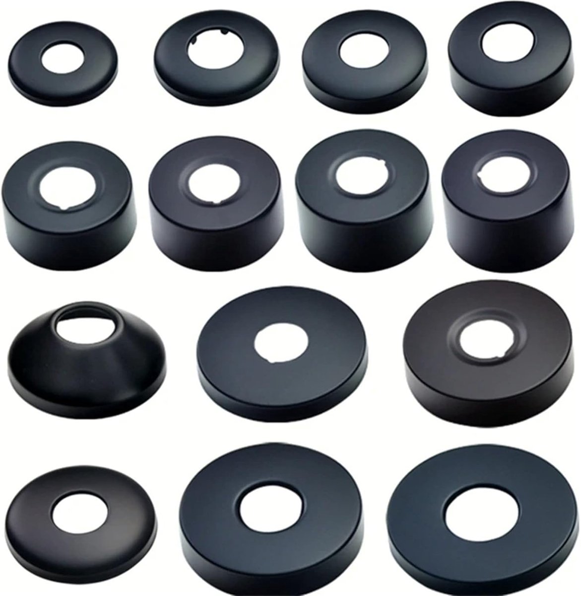 Faucet Rosettes, 2 Pieces, Ø 25 mm (3/4"), Shower Faucet Rosette Black, Screw Rosette, Pipe Cover, Faucet Rosettes - ShopVlot
