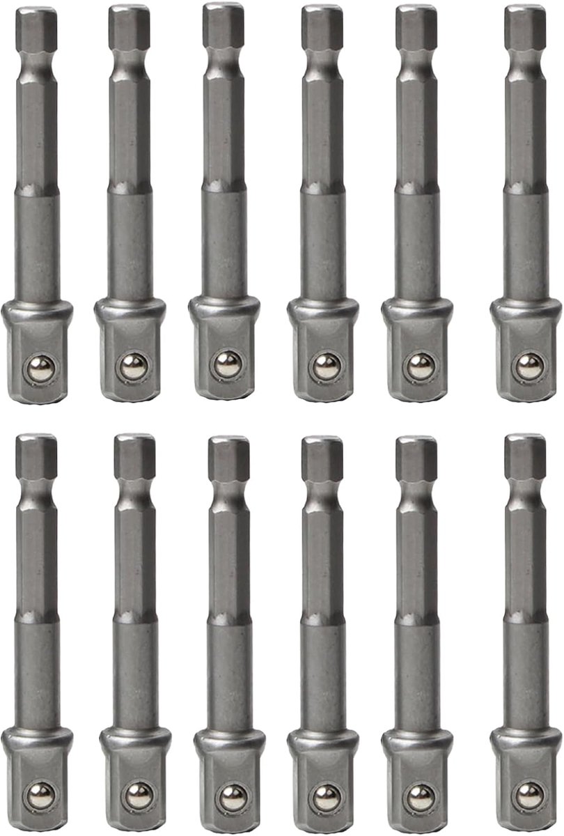INCAUCA 12pcs 1/4 socket adapter, drill adapter, hex to square 1/4 drive adapter, Impact Driver Socket Adapter, 1/4 - ShopVlot