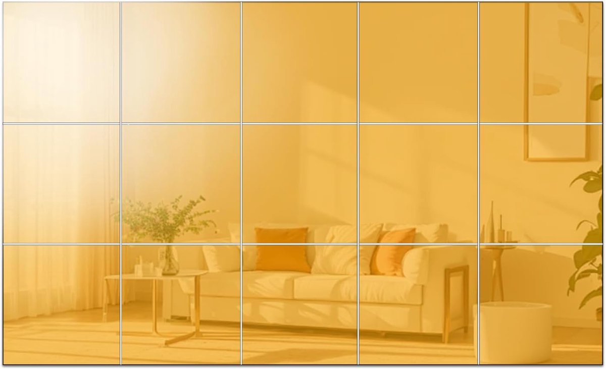 INCAUCA Flexible Acrylic Mirror Plates, 15x15cm, Self Adhesive Mirror Tiles, Non-Glass Mirror Stickers, Removable - ShopVlot