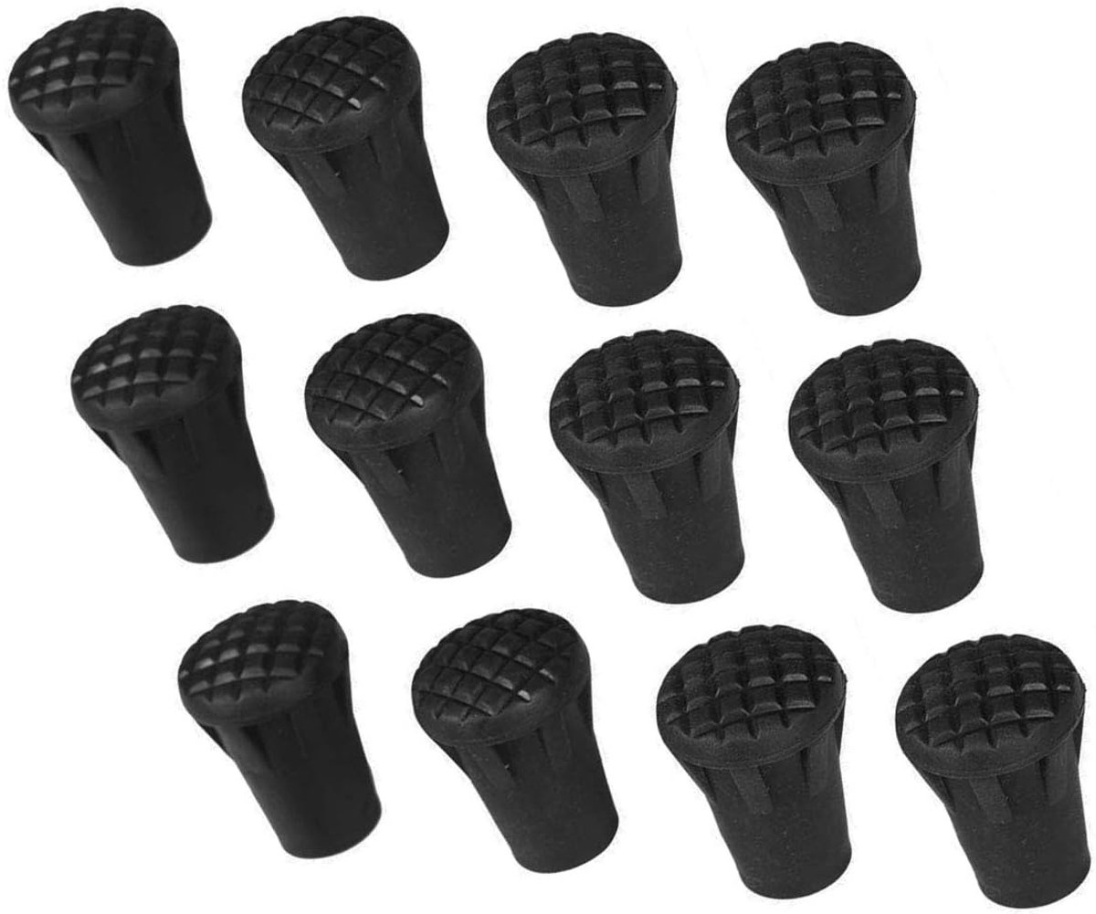 Linian 12Pcs Rubber Pads For Trekking Sticks, Extra Durable Rubber Replacement Tips - ShopVlot