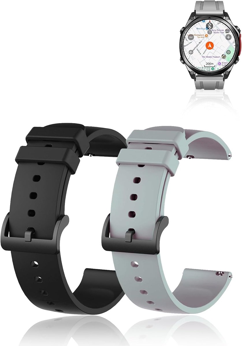 Armband voor Doogee Anywise W1/Doogee Anywise W1 Pro, yystao siliconen horlogebandje, huidvriendelijke smartwatch - ShopVlot