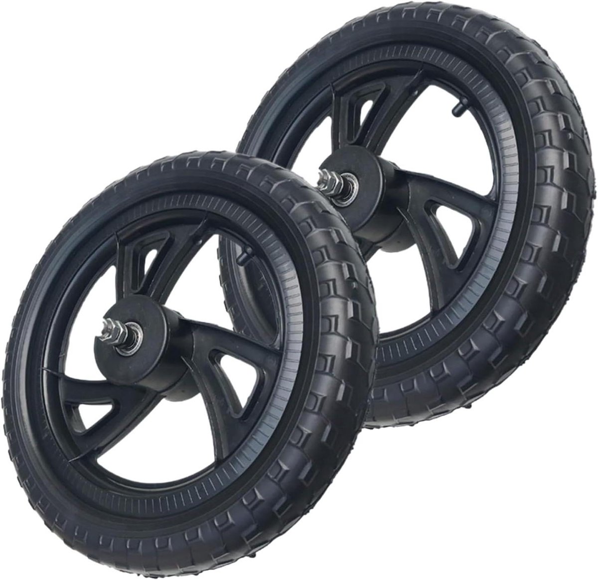 Loopfiets Wielen - Vervangingswielen Fiets - Kinderen Leren Balanceren - Lekvrij Nylon - 12 inch - Zwart
