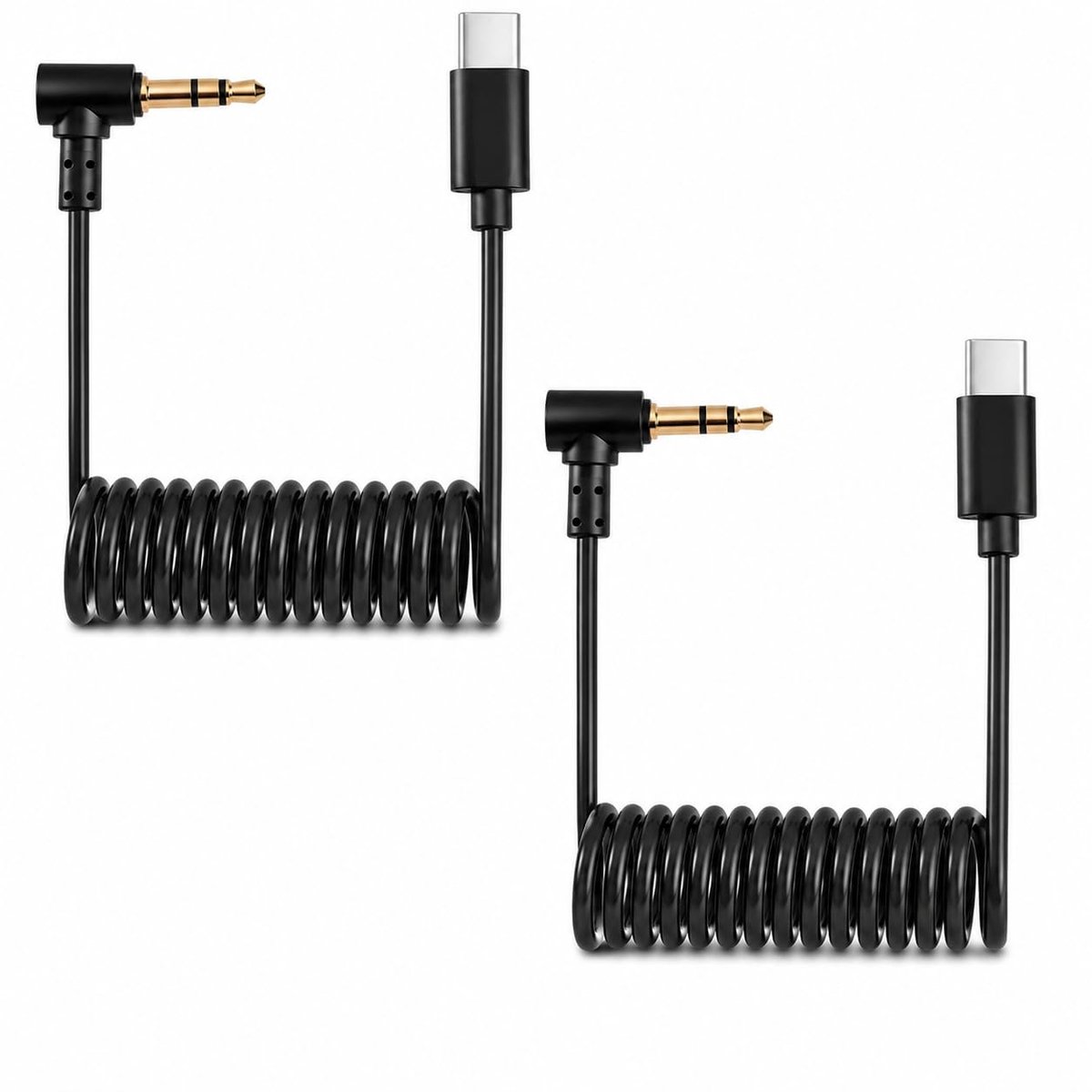 2pcs Wireless Lavalier Microphone System 3.5mm Plug to USB Type C Headphone Adapter, Compatible with Android - ShopVlot
