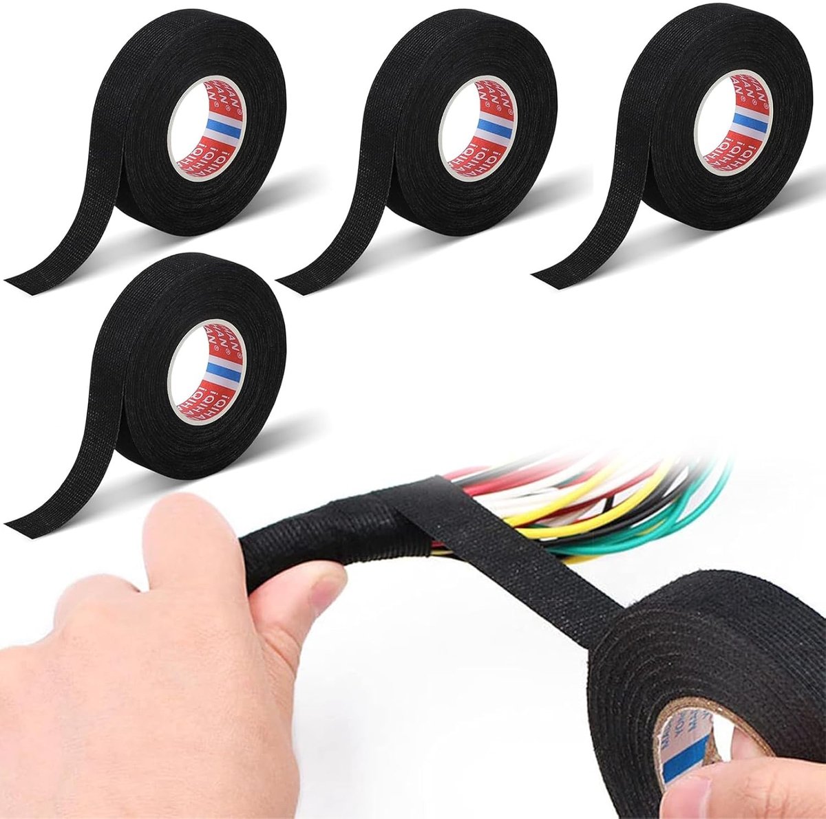 Wire Harness Insulation Tape, 4 Pieces Wire Harness Felt Tape, Fabric Tape, Felt Tape, Cable Braid Tape, Heat - ShopVlot