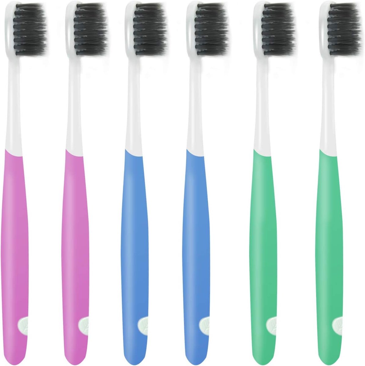 Charcoal Toothbrush - 6 Pack, Ultra Soft, Thin Bristles - ShopVlot
