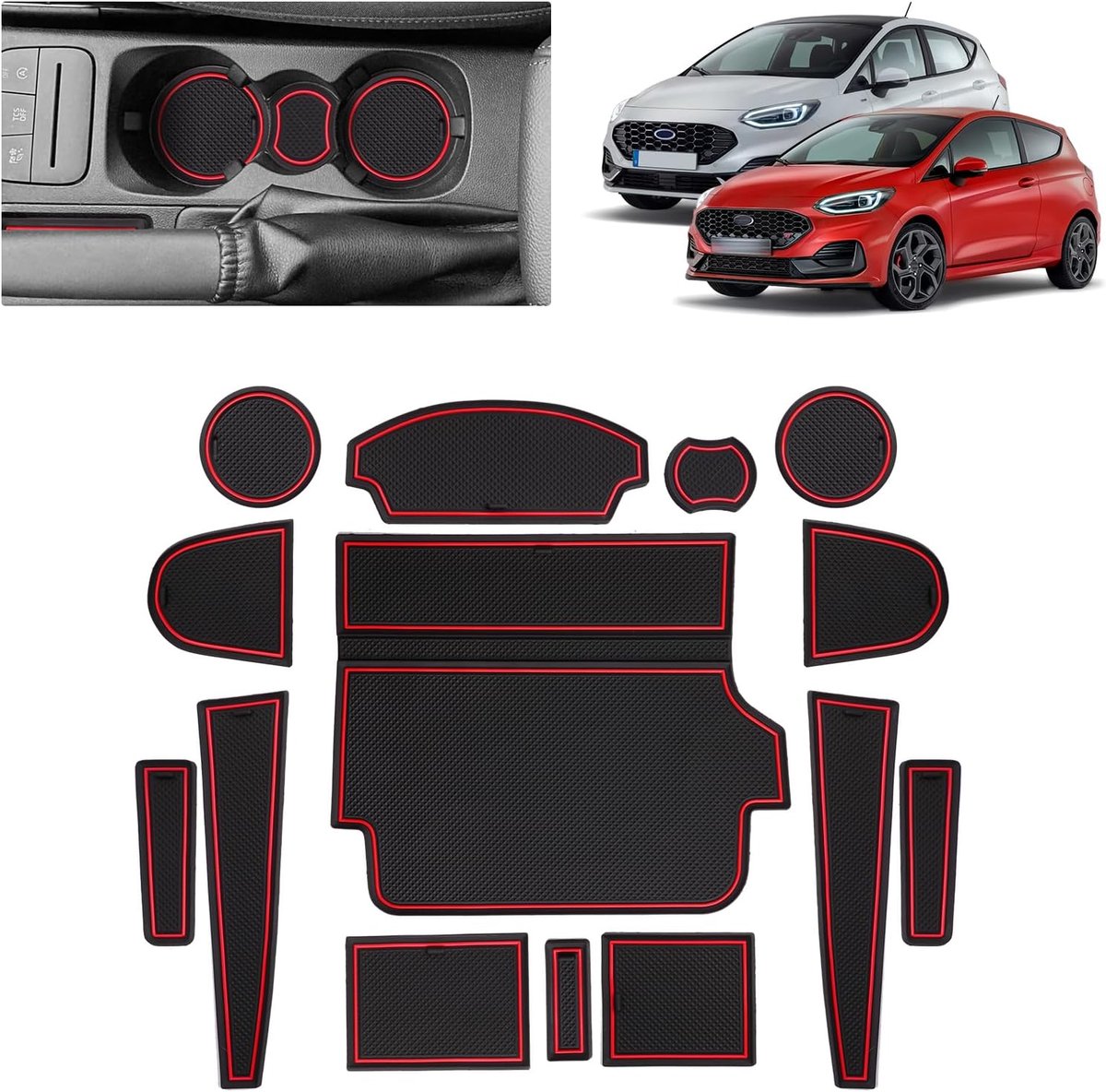 Non-slip mats (Fiesta MK8 red) - ShopVlot