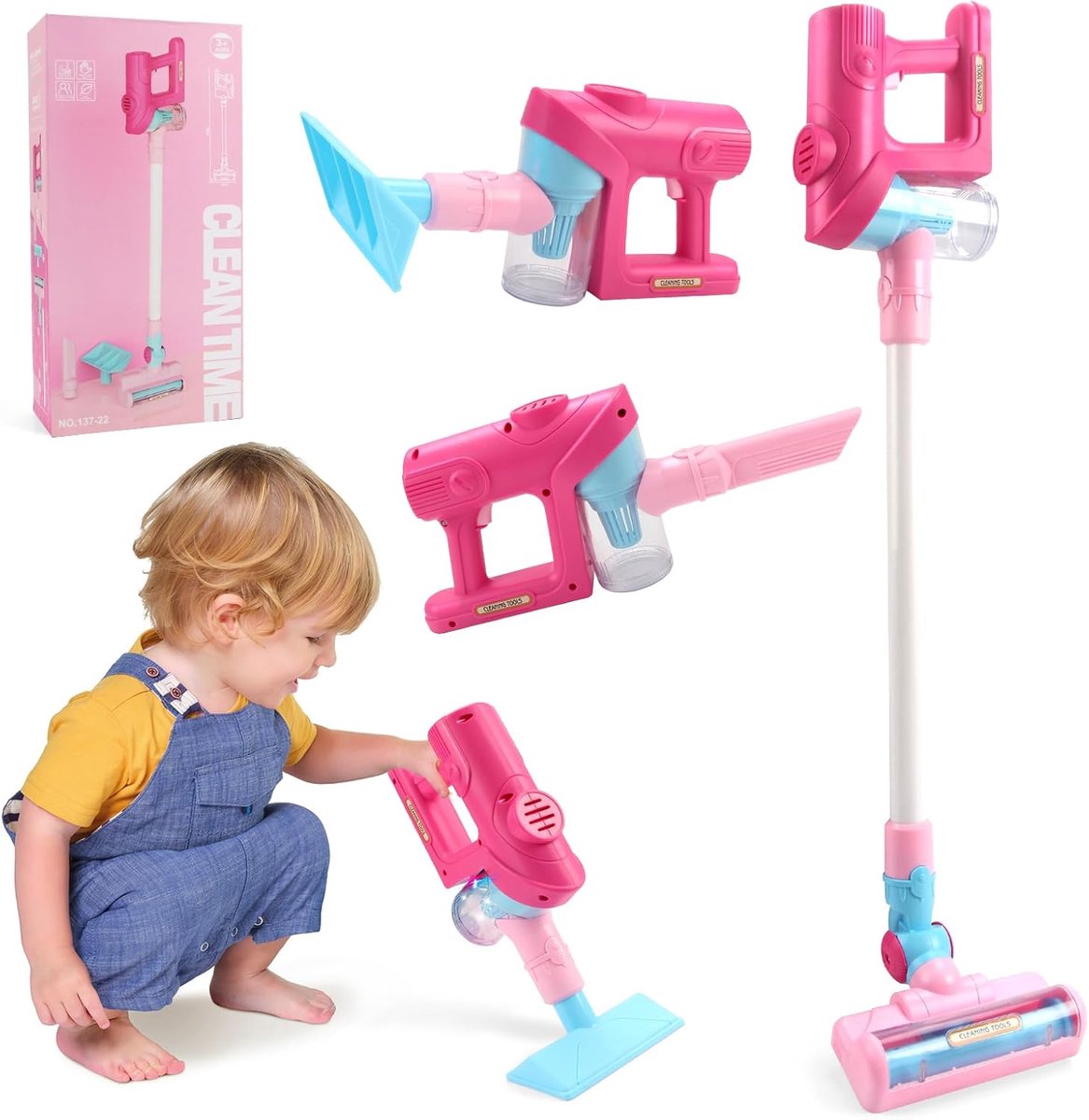 Vacuum Cleaner Toy Set, Children's Vacuum Cleaner with Real Suction Function, Children's Vacuum Cleaner from 3, 4, 5 - ShopVlot