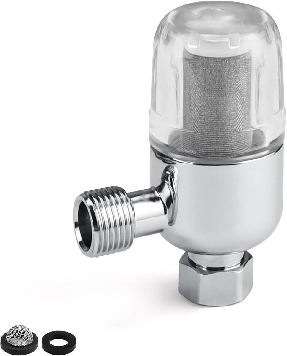 JANDH Water filter for shower, water system pre-filter, reusable filter, with 1/2 inch internal and external thread - ShopVlot