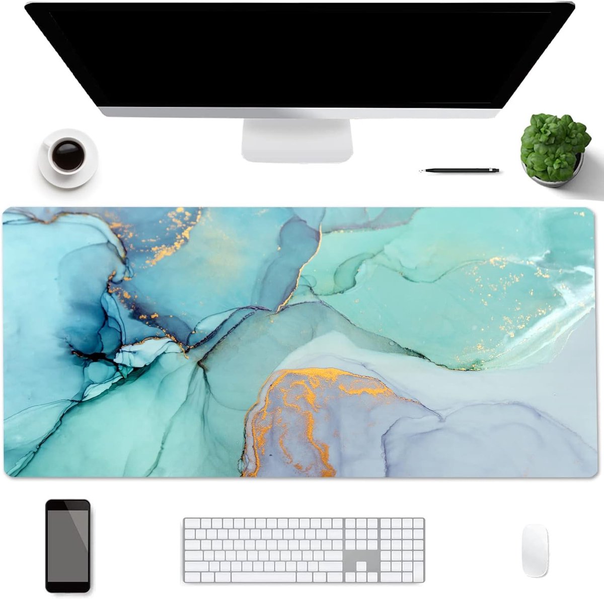 Desk Pad, PU Leather, Double Sided Desk Mat, 80 x 40 cm, Large Desk Writing Pad, Waterproof Mouse Pad for Office and - ShopVlot