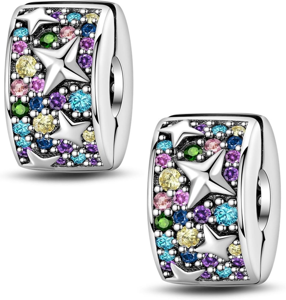 LNQOBU Abalorio the Clip for Pulsera Plata 925 by ley con 5A Circonita Cúbica Compatible with Pandora Pulsera & Europeo - ShopVlot
