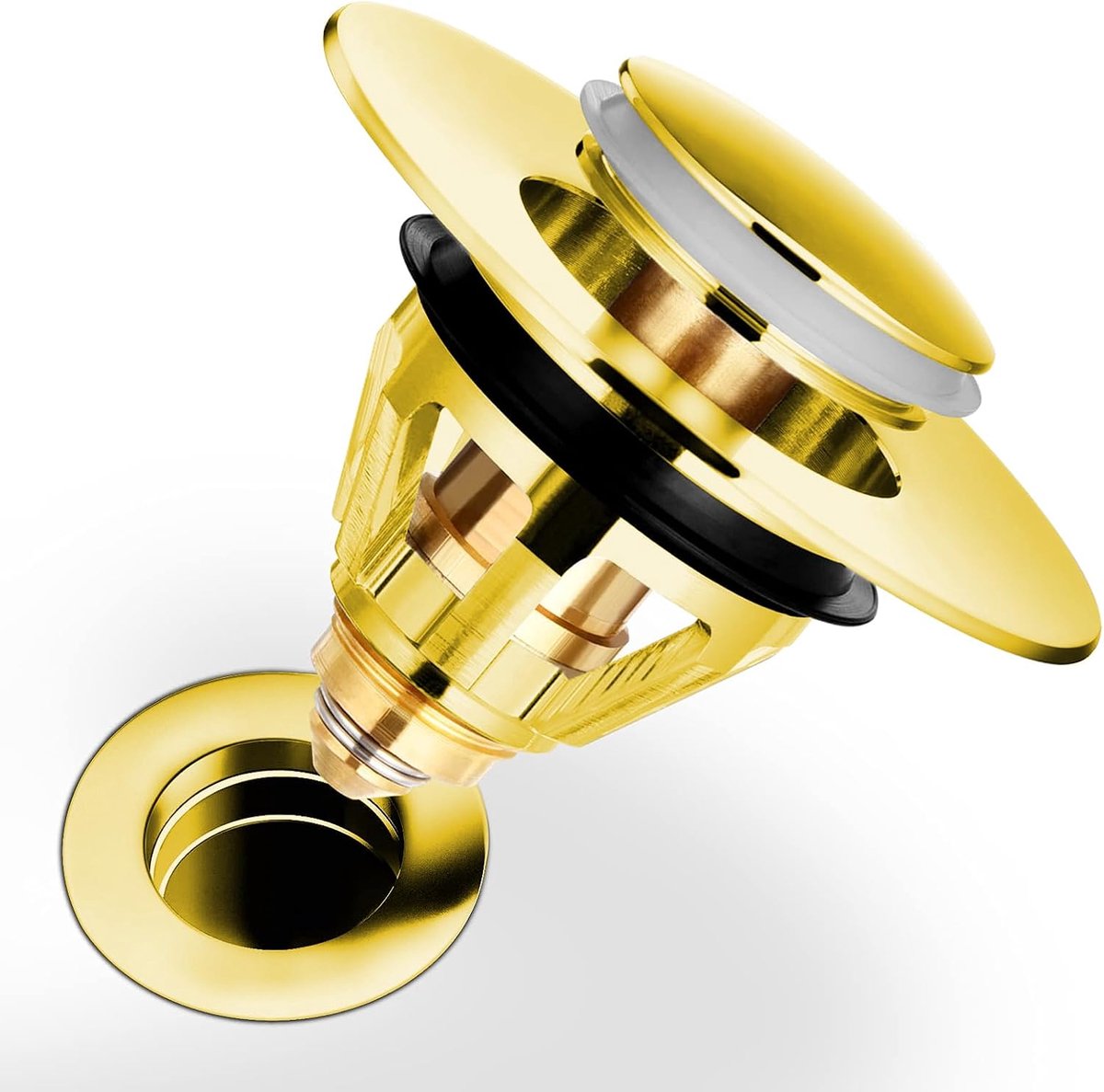 Drain Stopper, Washbasin and Bathtub, Pop Up Stop, Washbasin, Universal Drain Stop, Stainless Steel and Cuivre - ShopVlot