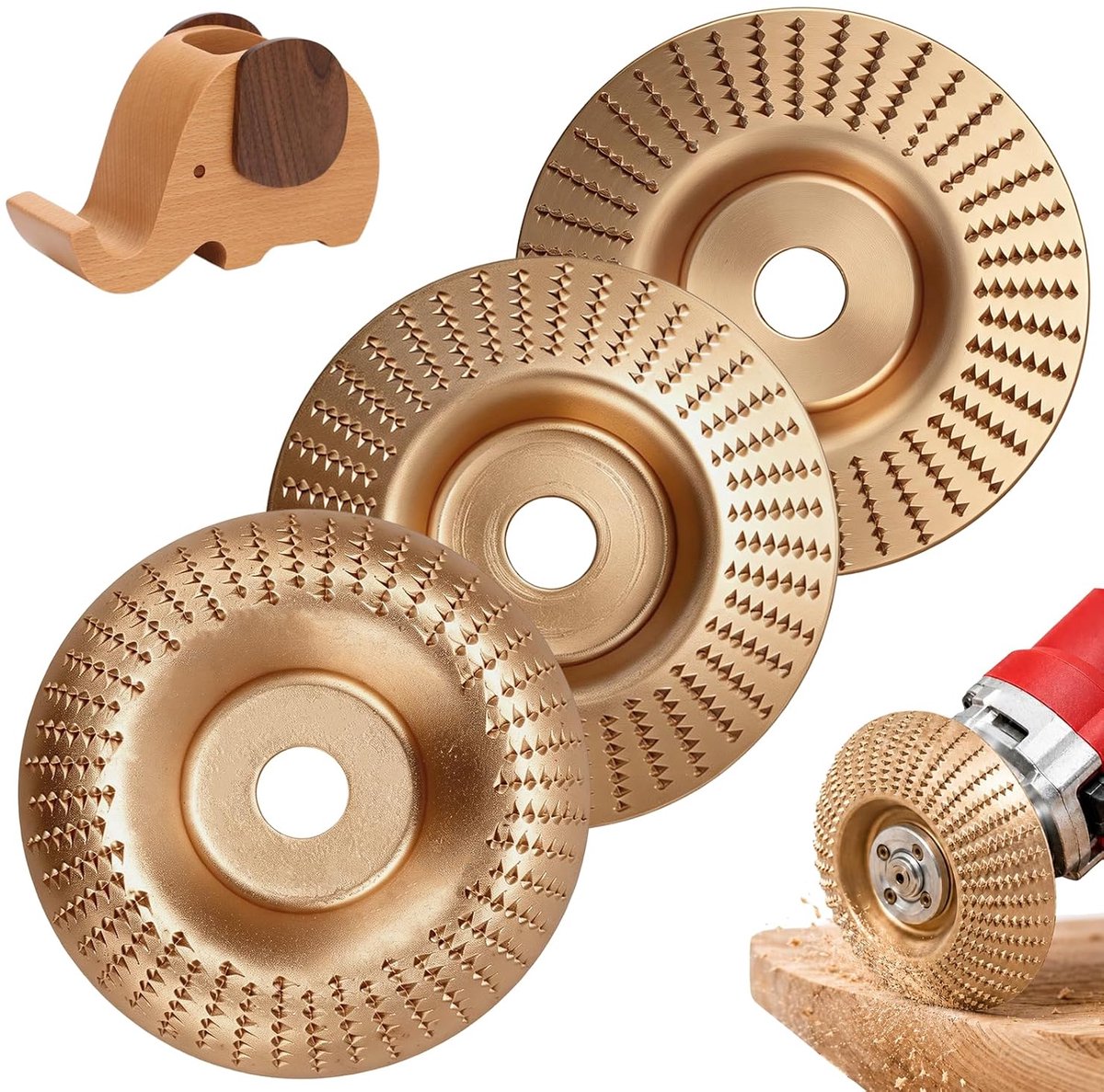 3 stuks houtslijpschijven, haakse slijper, wolfraamcarbide slijpschijf voor hout, binnendiameter 22,2 mm, ideaal voor - ShopVlot