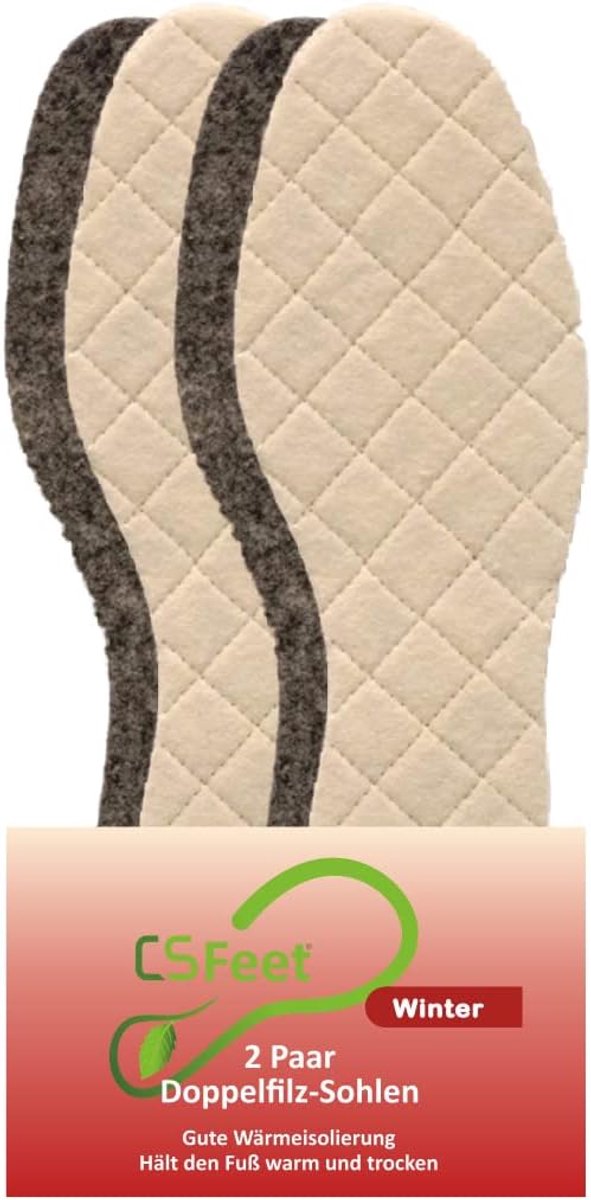 2 pairs of double felt soles size 46/47 - good thermal insulation; keeps the foot warm and dry - ShopVlot