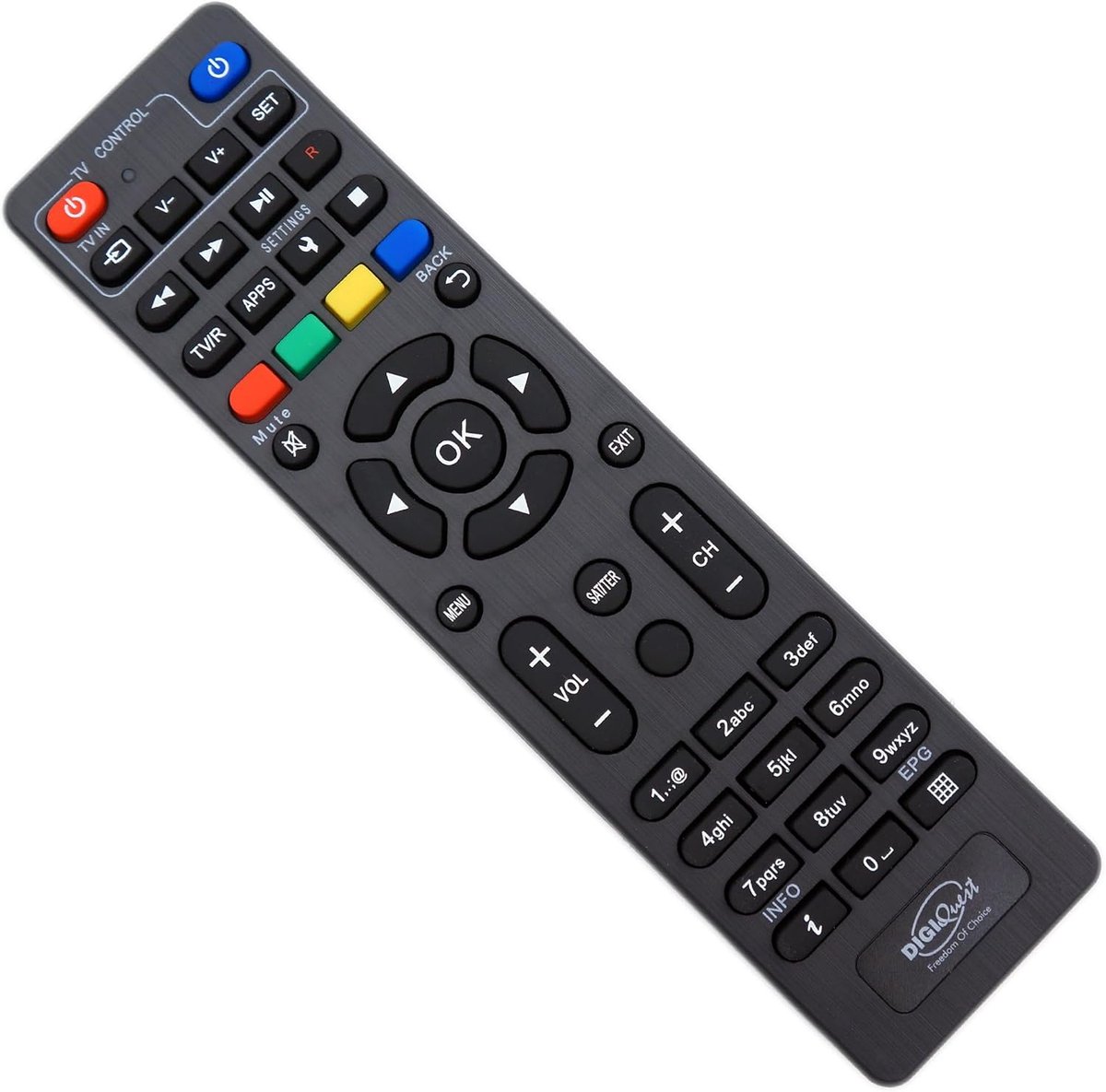 Remote control suitable for DigiQuest Q60 Q80 Q90 Universal programmable 2-in-1 remote control for TV TLC136 - ShopVlot