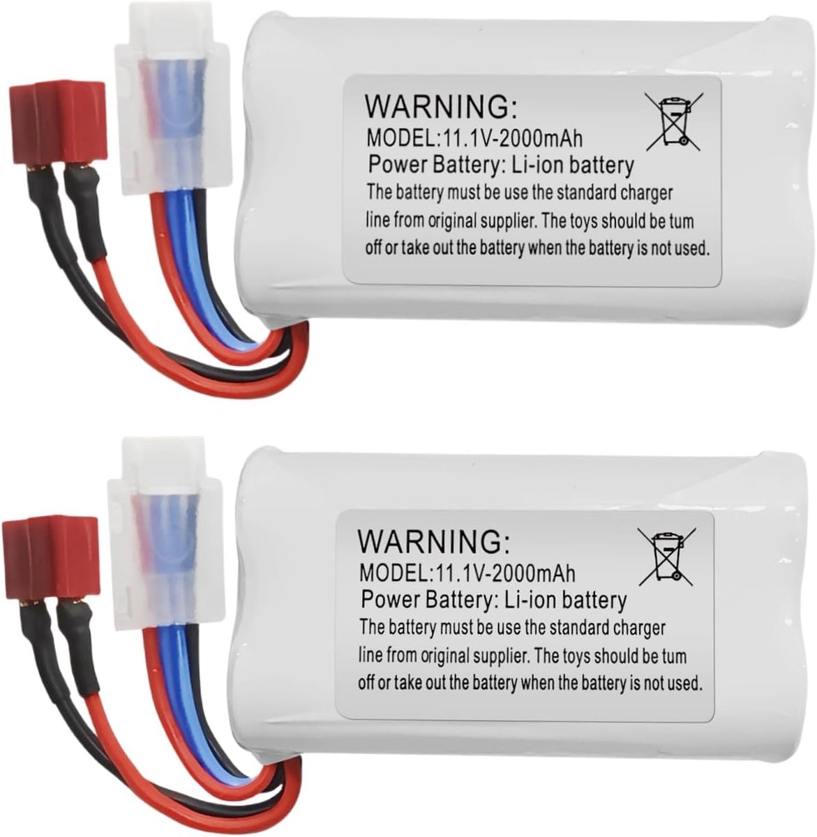 2PCS 11.1V 2000mAh T Plug Lithium Battery for R608 2104 210E 200E Brushless High Speed Water Cooling Electric RC Boat - ShopVlot