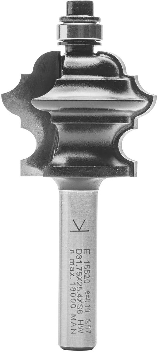 ENT 15520 Multi-profile milling cutter, Carbide metal, Shank diameter (S) 8 mm, Fremameter (D) 31.8 mm, NL 25.4 mm, R1 - ShopVlot
