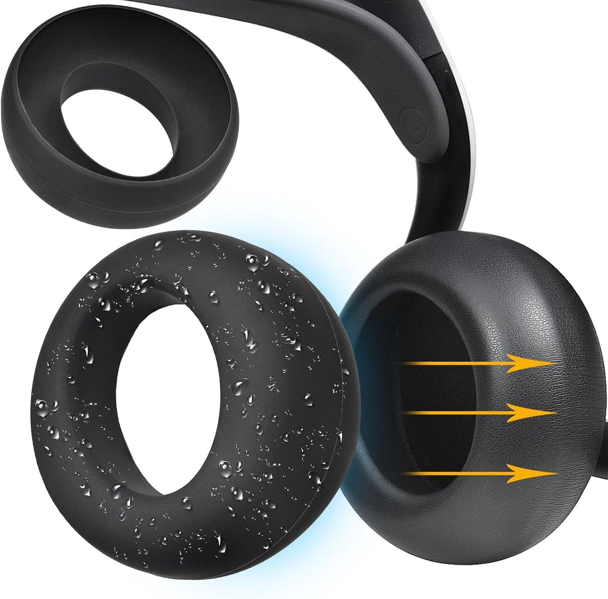 PULSE Elite Ear Cushion Protective,Sweatproof Washable Silicone Ear Pad Cover for PS5 PULSE Elite Wireless - ShopVlot