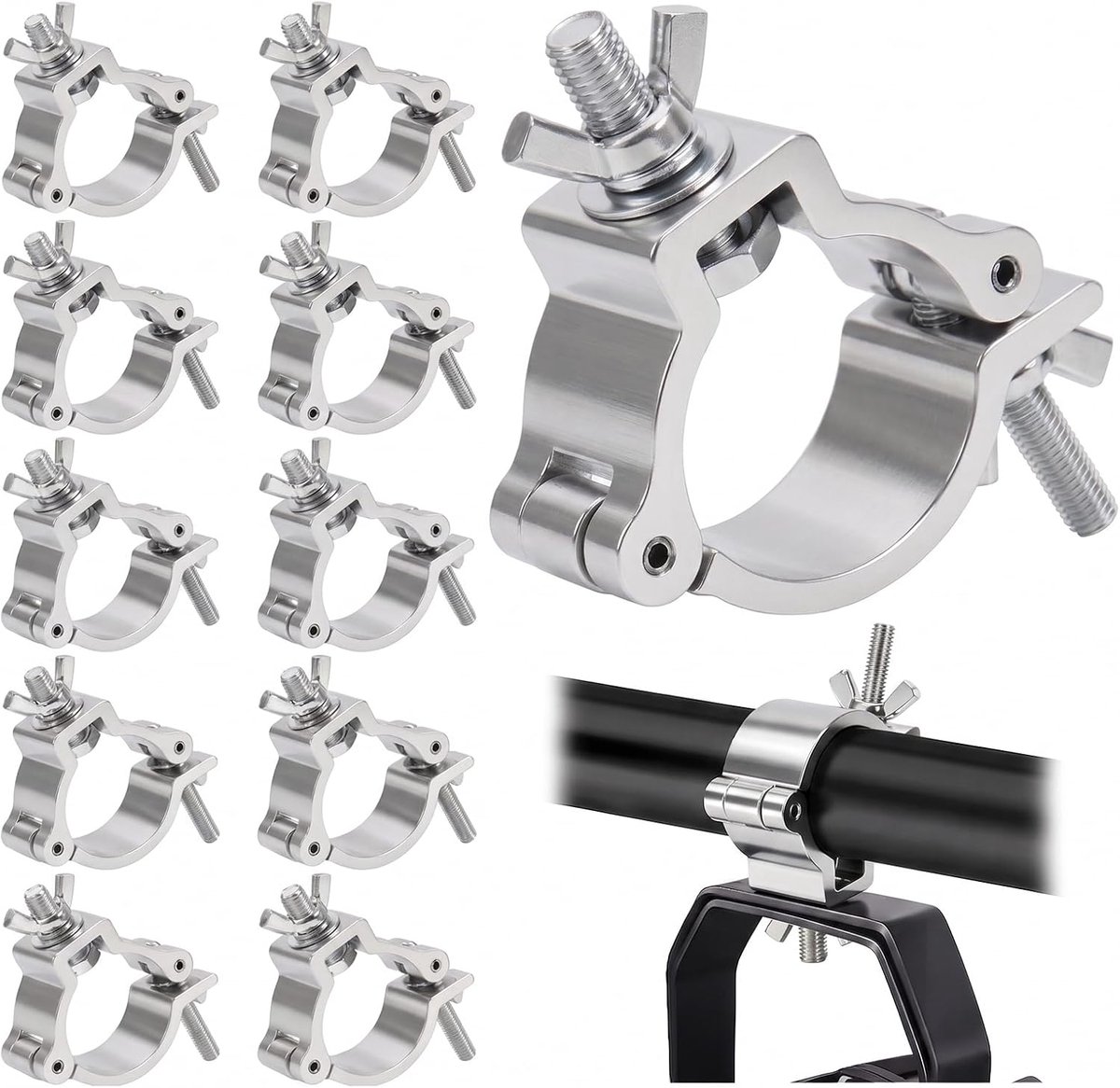 Truss O Clamp, 10 stuks dwarsbeugels, 48-52 mm, dwarsklemmen, haakklemmen van aluminiumlegering, hoge belasting tot - ShopVlot
