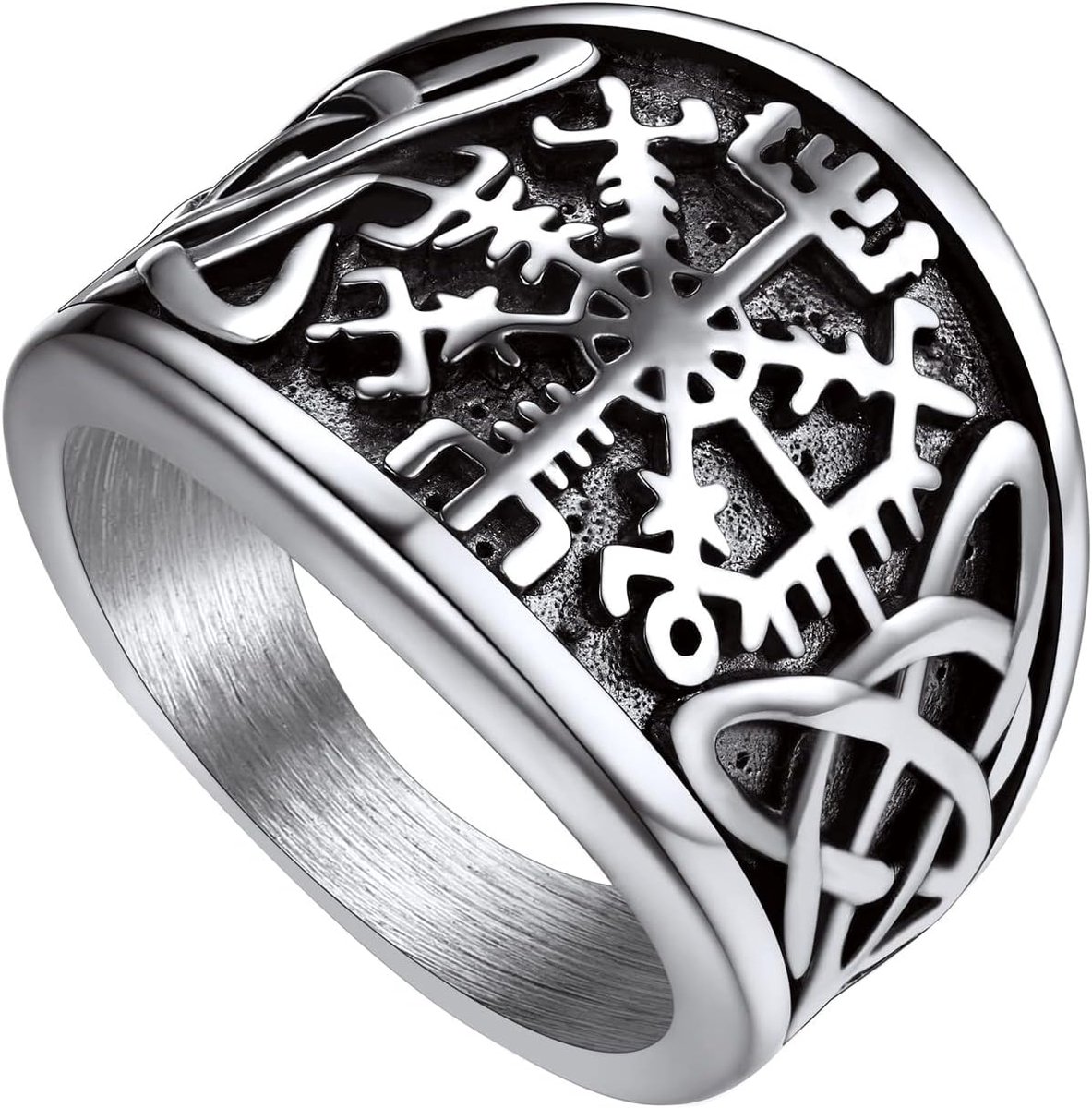 Bandmax Chucky Thumb Rings,Stainless Steel Large Fashion Band Ring for Men Women Retro Viking/Dome Style Biker Rings - ShopVlot