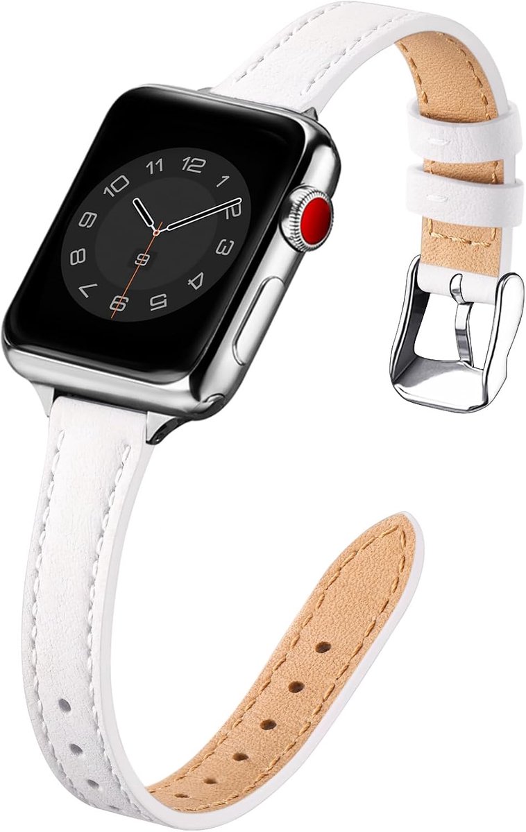 SUNFWR Compatible with Apple Watch 38 mm, 40 mm, 41 mm, 42 mm, 44 mm, 45 mm, Genuine Leather Replacement Strap, Thin - ShopVlot
