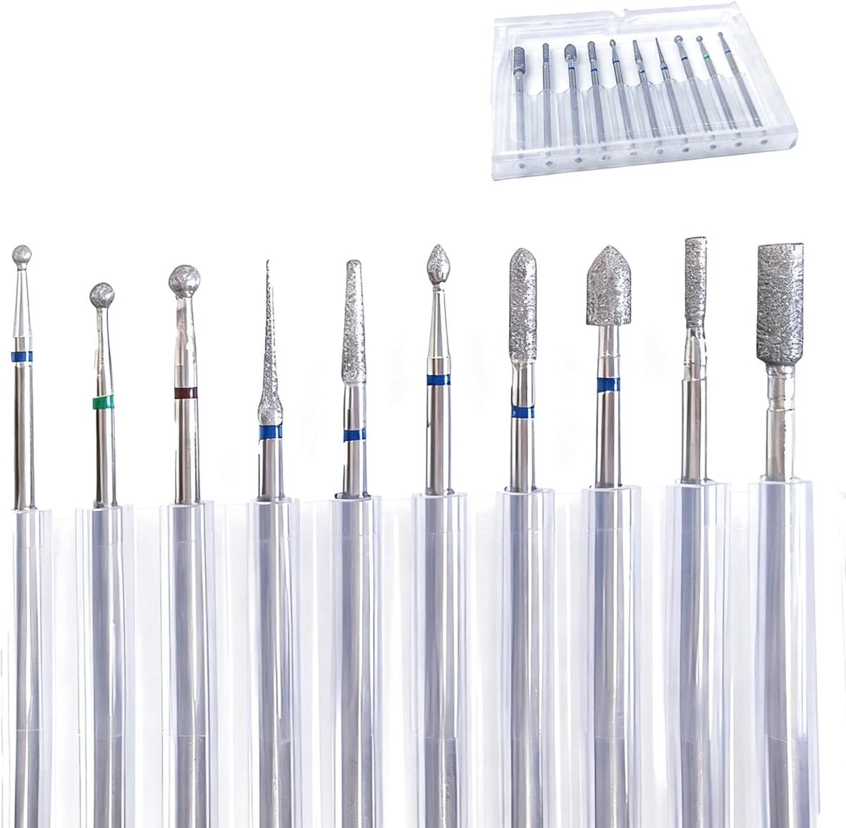 Nagelfrezen Set - Zwart - 10 Stuks - Siliciumcarbide - Voor Manicure en Pedicure