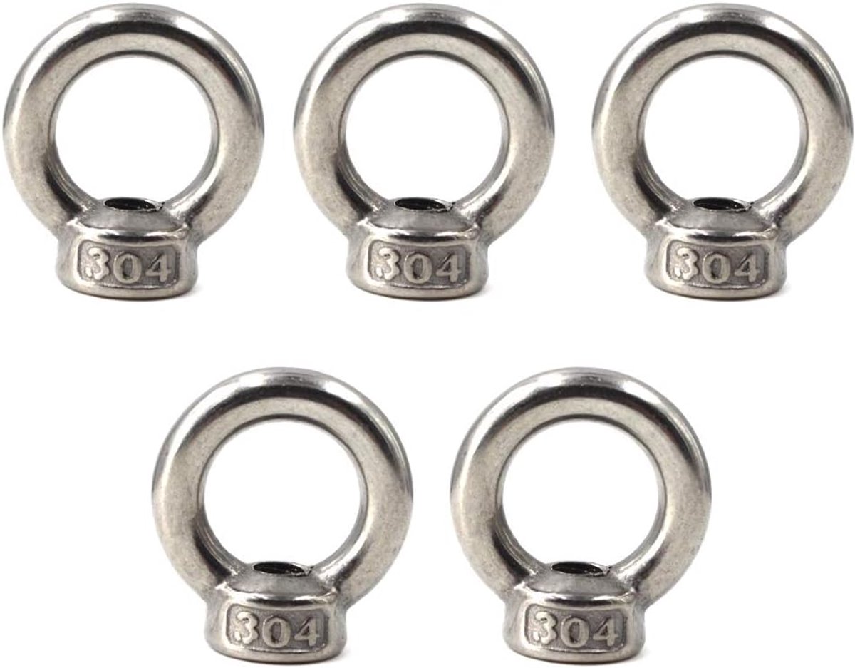 Lifting Eye Nut 304 Stainless Steel Ring Eye Bolts Threaded Nuts M8 - ShopVlot