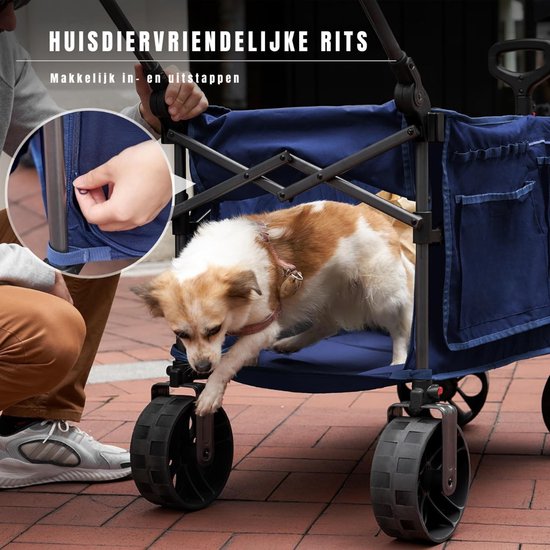 QORA® Bolderkar Opvouwbaar Luchtbanden - Bolderkar - Bolderkar Opvouwbaar - Blauw - 108cm x 53cm x 108cm van Qora — afbeelding 4